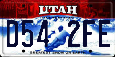 UT license plate D542FE