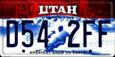 UT license plate D542FF
