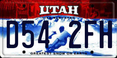 UT license plate D542FH