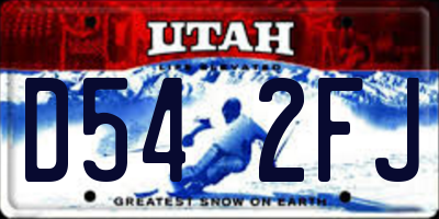 UT license plate D542FJ