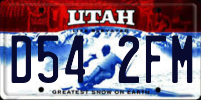 UT license plate D542FM