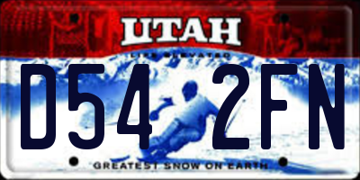 UT license plate D542FN