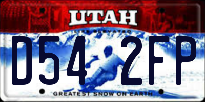 UT license plate D542FP