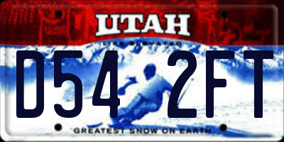 UT license plate D542FT