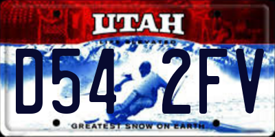UT license plate D542FV