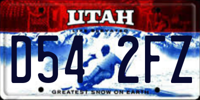 UT license plate D542FZ