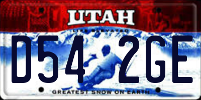 UT license plate D542GE