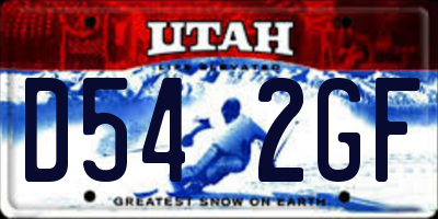 UT license plate D542GF