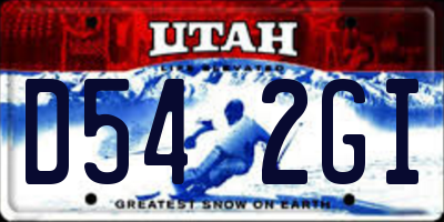 UT license plate D542GI