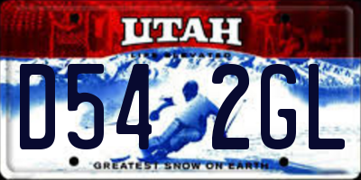 UT license plate D542GL