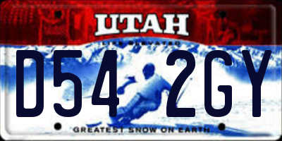 UT license plate D542GY