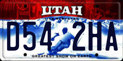 UT license plate D542HA