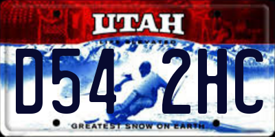 UT license plate D542HC