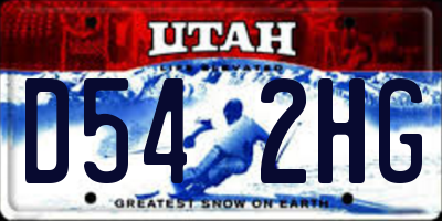 UT license plate D542HG