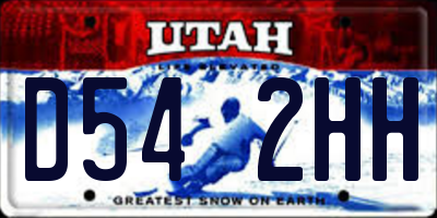 UT license plate D542HH