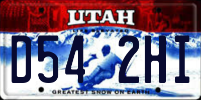 UT license plate D542HI