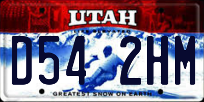 UT license plate D542HM