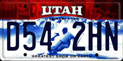 UT license plate D542HN