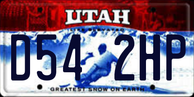 UT license plate D542HP
