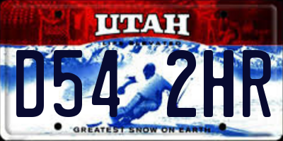 UT license plate D542HR