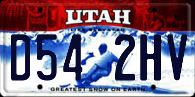 UT license plate D542HV