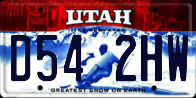 UT license plate D542HW