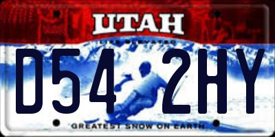UT license plate D542HY