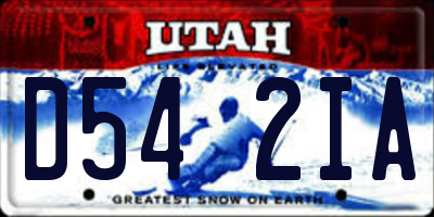 UT license plate D542IA