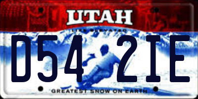 UT license plate D542IE