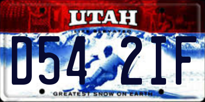 UT license plate D542IF