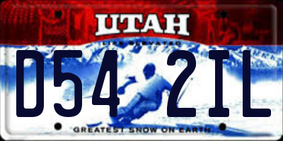 UT license plate D542IL