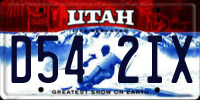 UT license plate D542IX