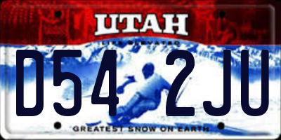 UT license plate D542JU