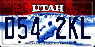 UT license plate D542KL