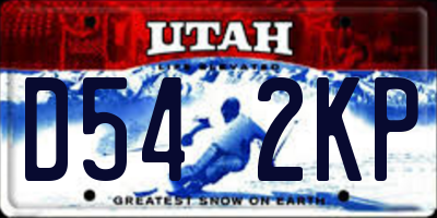 UT license plate D542KP