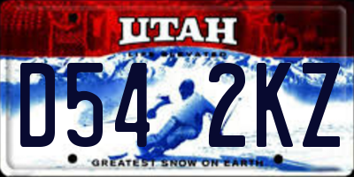 UT license plate D542KZ