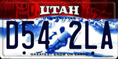 UT license plate D542LA