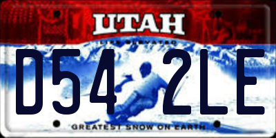 UT license plate D542LE