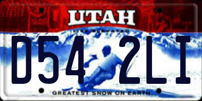 UT license plate D542LI