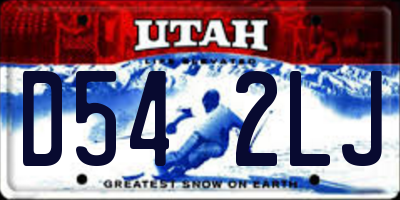 UT license plate D542LJ