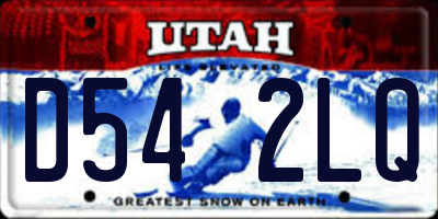 UT license plate D542LQ
