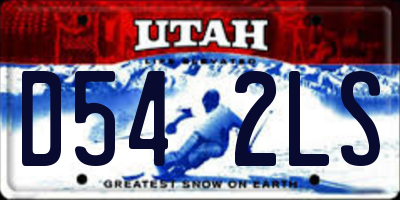 UT license plate D542LS