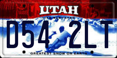 UT license plate D542LT