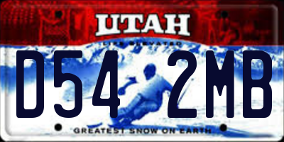 UT license plate D542MB