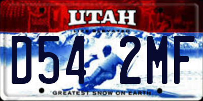 UT license plate D542MF