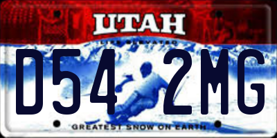 UT license plate D542MG