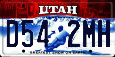 UT license plate D542MH