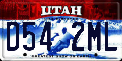 UT license plate D542ML