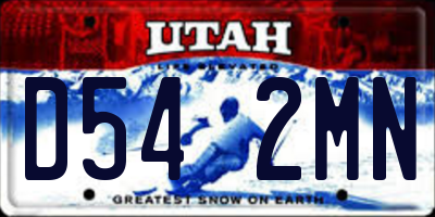 UT license plate D542MN