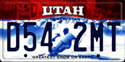 UT license plate D542MT